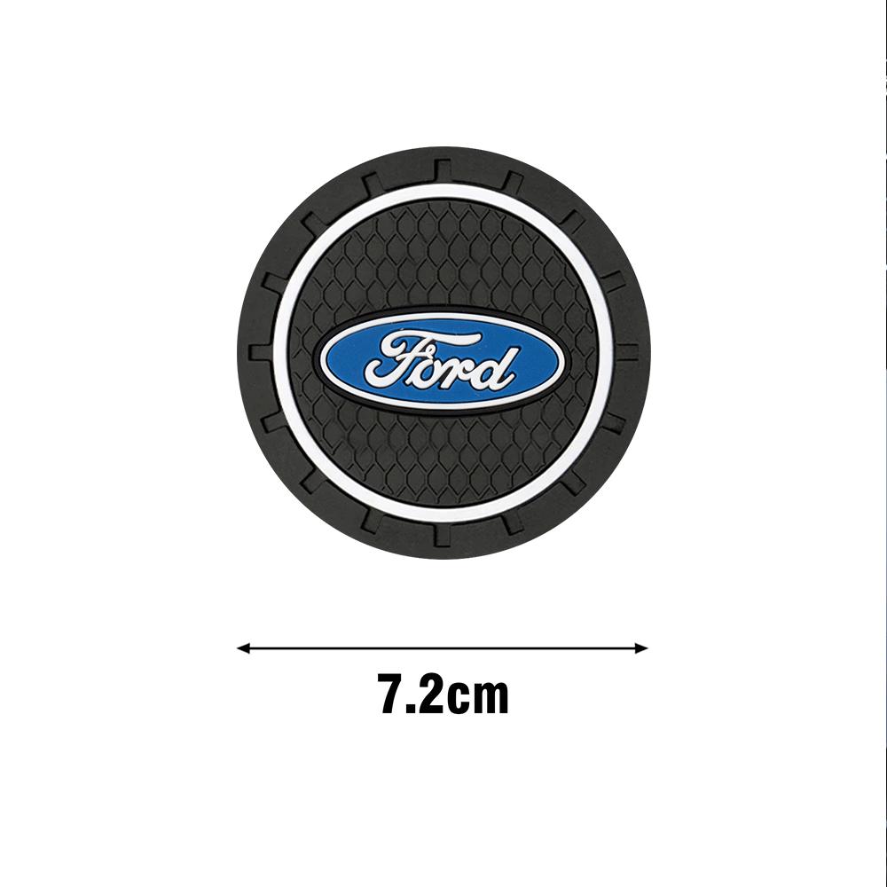 1/2pc Car Badge Water Cup Holder Anti-slip Pad Mat Bottle Slot Coaster For Ford Mondeo Fiesta Mk6 Mk4 F150 Ranger Y120 Mustang Kuga