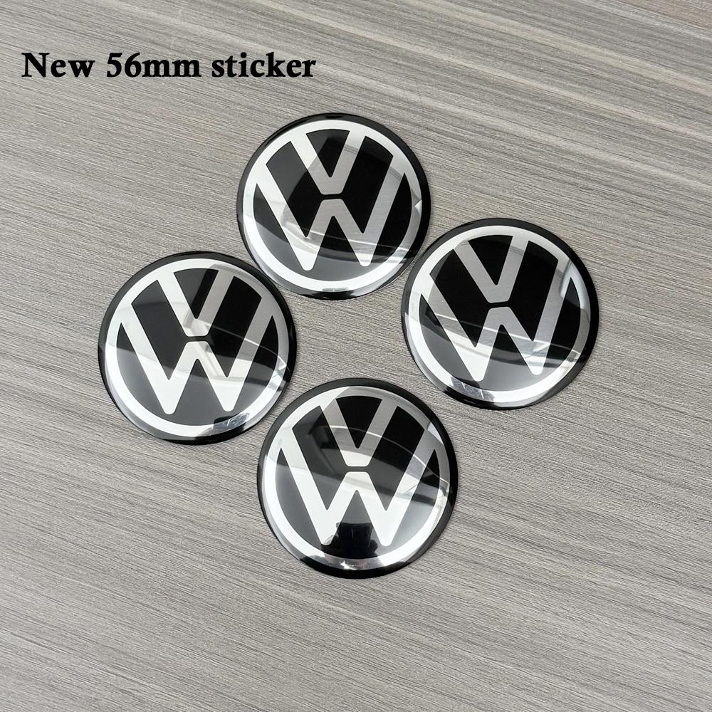 

4Pcs 56mm 60mm 65mm 3D New black silver Car Wheel Stickers Center Hub Cap Car Emblem Badge Decal For VW GTI R-Line