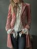Women's Autumn Winter Long Sleeve Solid Color Patchwork Golden Velvet Coat Long Length Windbreaker