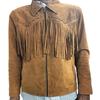 Herren-Lammfell-Wildleder, traditionelle Cowboy-Western-Lederjacke, brauner Mantel mit Fransen, Indianerjacke, Wildleder, Partykleidung, Geschenk für ihn