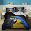 Macaw Bedding Set King/Queen Size Colourful Parrot Duvet Cover Boys Natural Tropical Green Plant Bird Polyester Quilt Cover