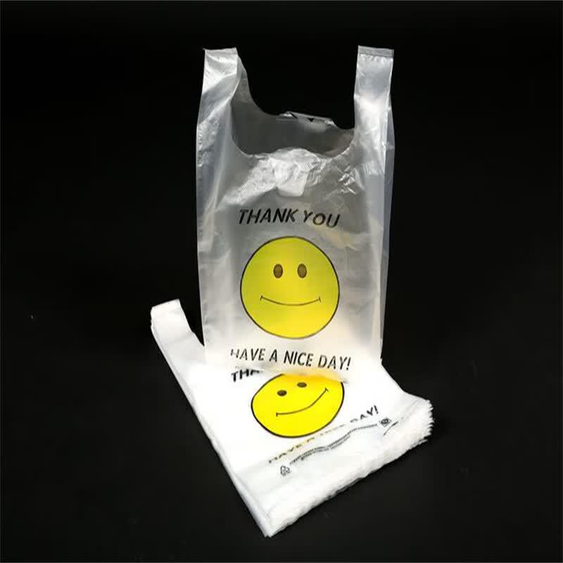 Smiley Face Plastic Shopping & Food Bags
