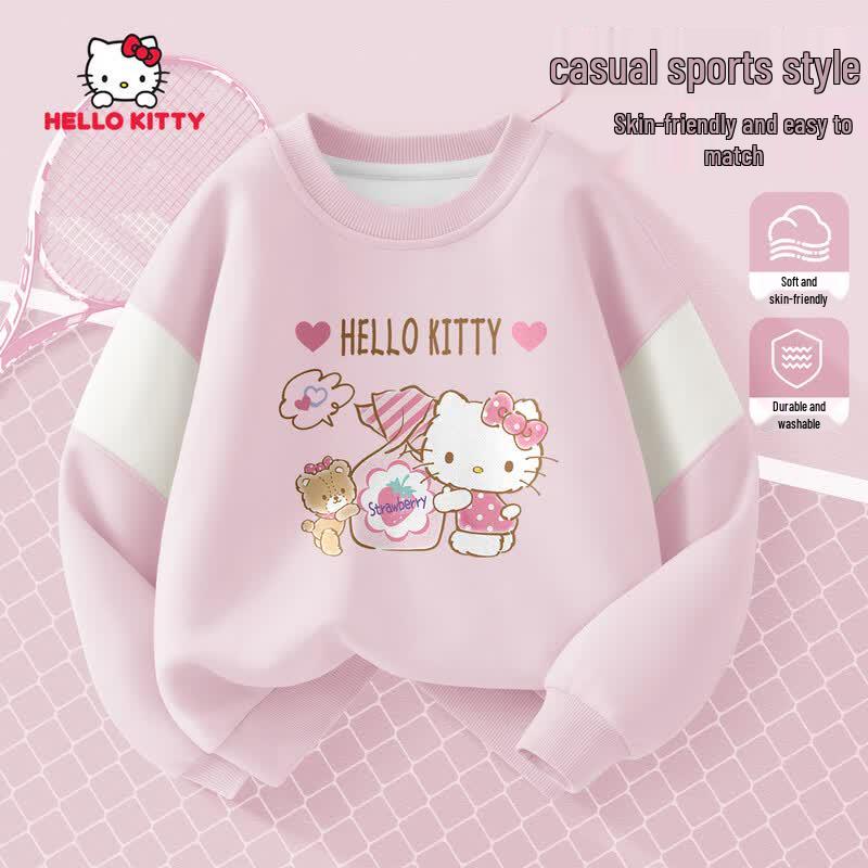 Свитшот для девочек Hello Kitty с модным принтом 130 white