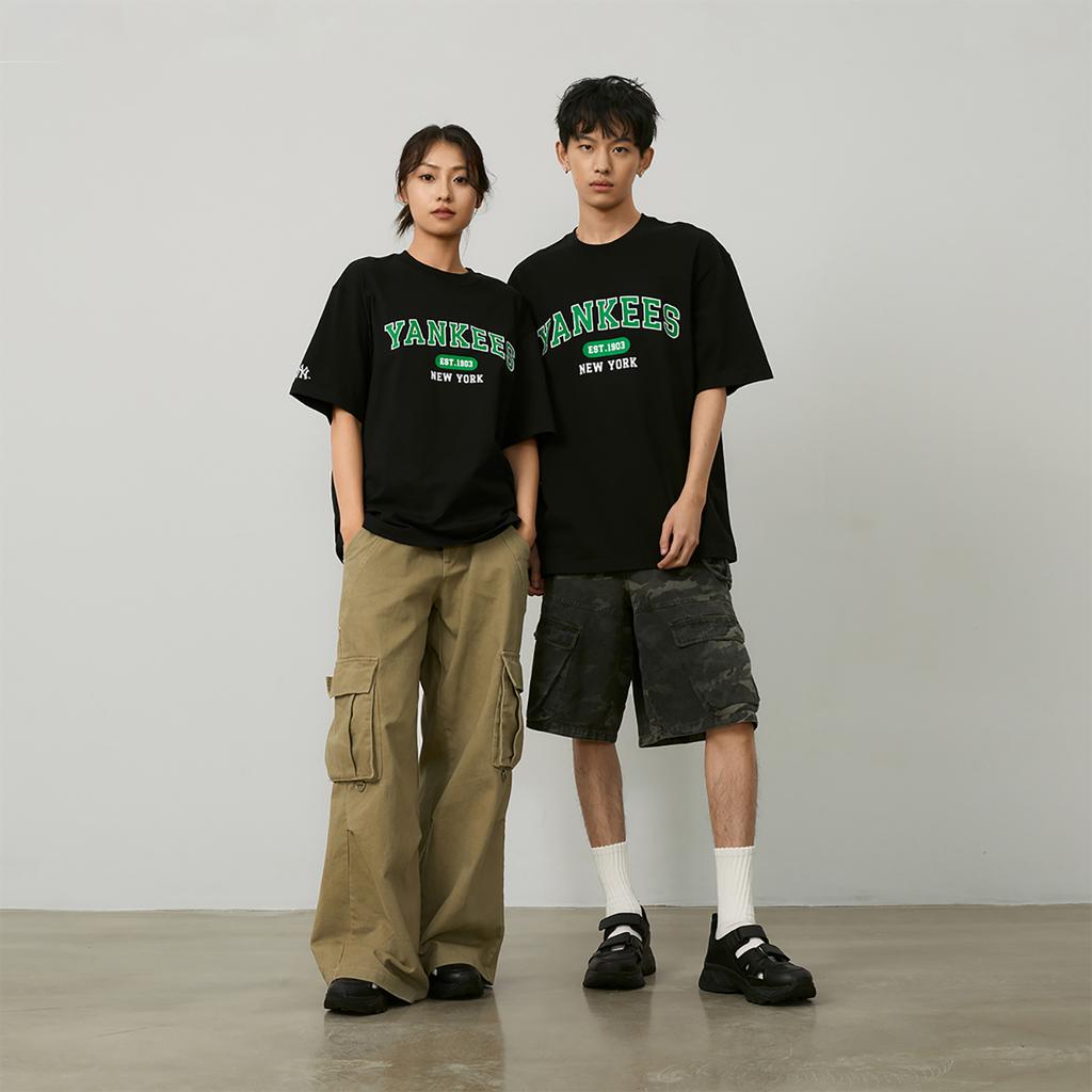 New MLB College Style Series T Shirts Unisex Black 3ATSV0243-50BKS