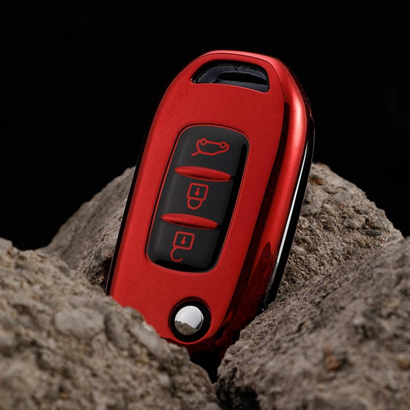 Car Flip Key Case Cover Keychain Protector for Renault Kadjar Captur Megane Sandero Stepway Logan Clio 5 Arkana 2020 2021