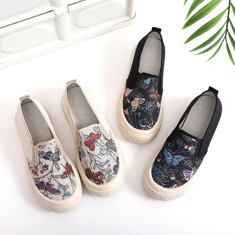 Spring and Summer New Fisherman Shoes Canvas Chinese Style Casual Platform Lazy Single Shoes