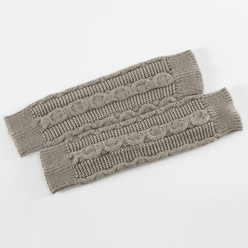 Fashion Autumn Winter Adult Children Bowknot Ball Socks Thick Fried Dough Twists Pattern Open Finger Knitted Wool Warm Arm Cover