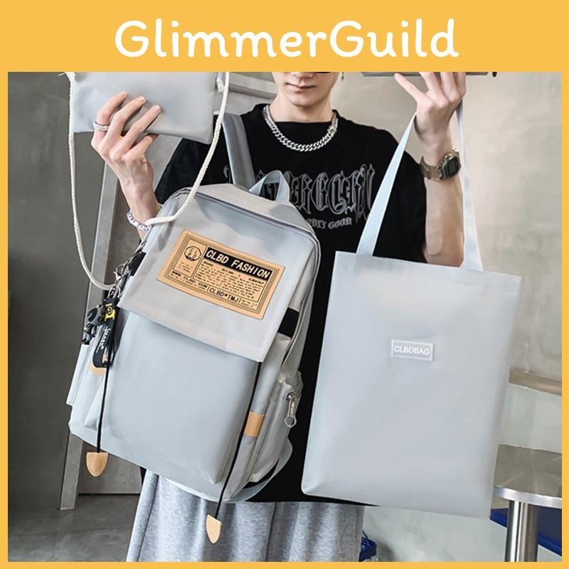 Large Capacity College Student Backpack Men Street Style Nylon Waterproof Bag