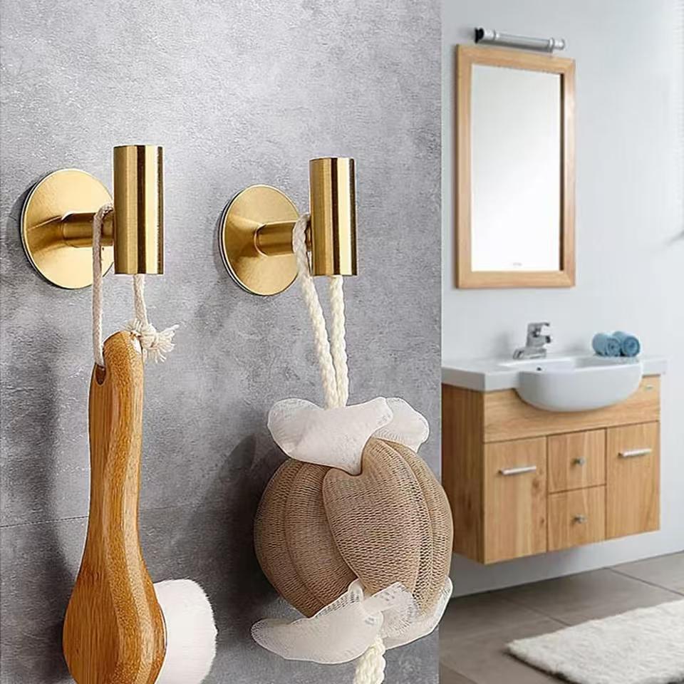1pc Stainless Steel Self-adhesive Hook Wall Stickers Hanging Hooks Coat Key Towel Holder Bag Hat Hanger Home Accessories Storage