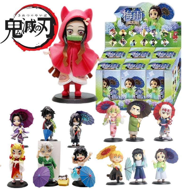 2026 Anime Demon Slayer Spring Plum Rain Series Figure Blind Box Tanjiro Kamado Nezuko Action Model Set Toys Ornament Surprise