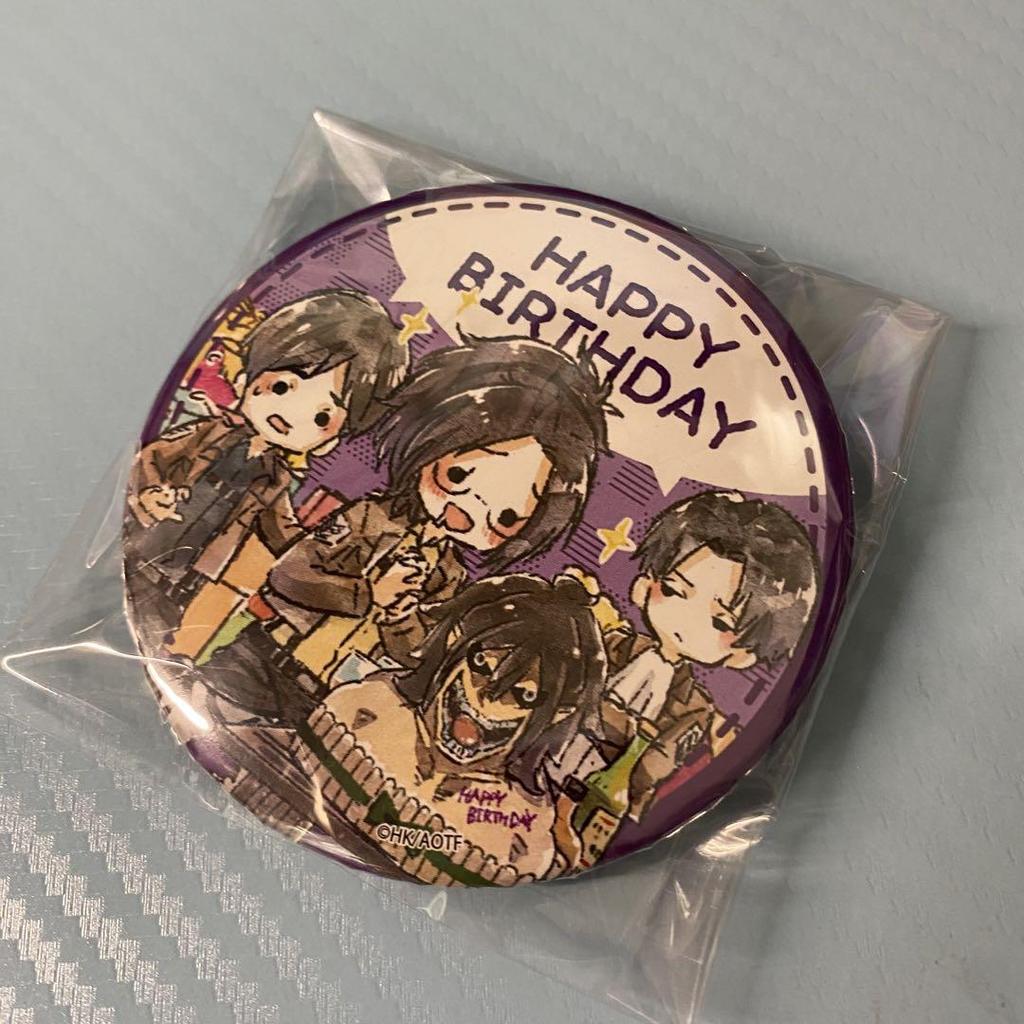 [USED] Attack On Titan Hange Can Badge Birthday