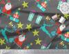 Soimoi Gray Japan Crepe Satin Fabric Santa & Gifts Kids Fabric Prints By metre 42 Inch
