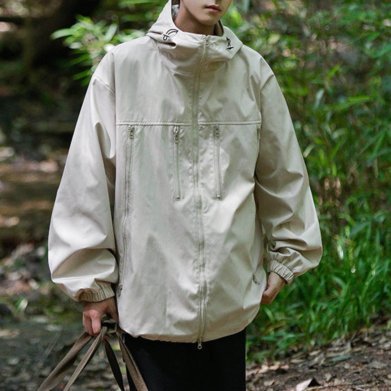 

Осенне-зимний мужской однотонный костюм для альпинизма на открытом воздухе, рабочая одежда, пальто с капюшоном XXL хаки