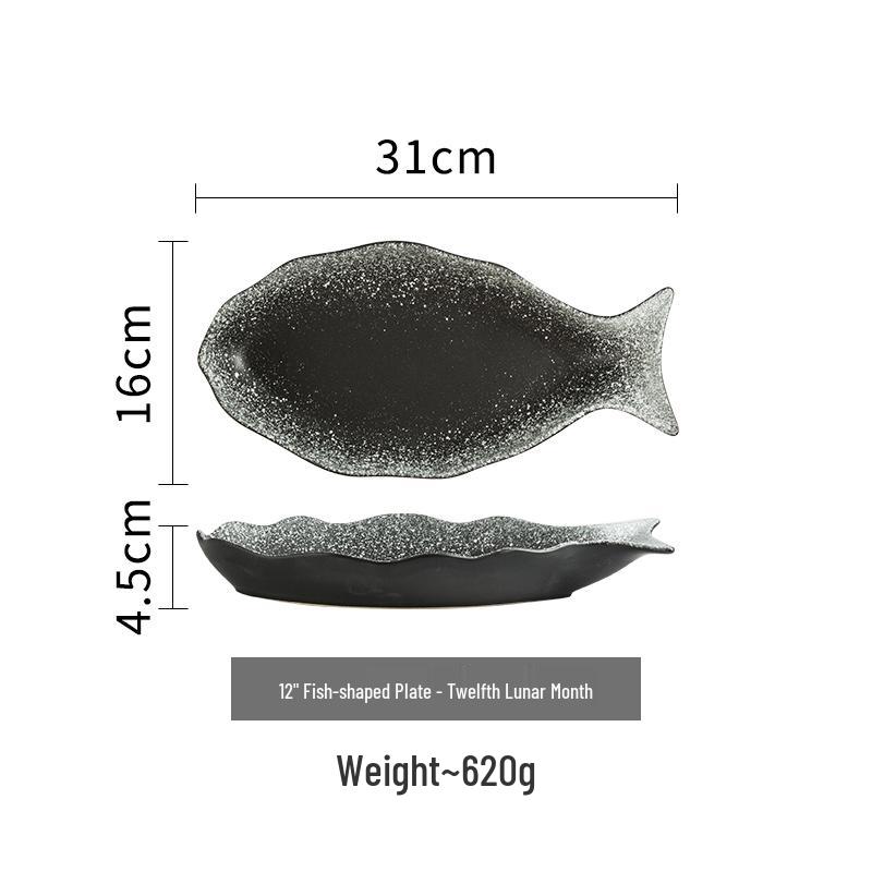 Kreative Keramik-Gedämpfte-Fisch-Platte - Große Gehackte-Pfeffer-Fischkopf-Platte für den Hausgebrauch