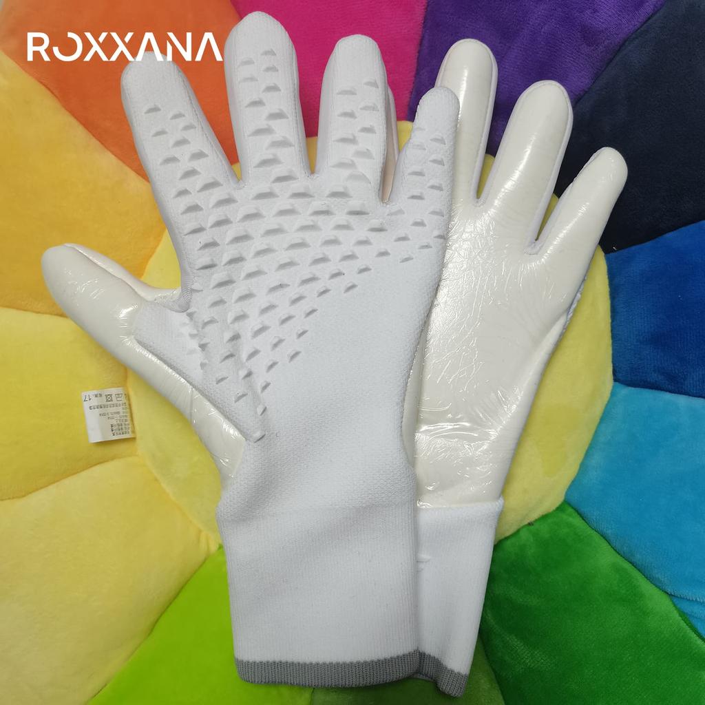 ROXXANA Pro Wear-Resistant Latex Soccer Goalkeeper Gloves Enhanced Grip Durable for Training/Matches Youth And Adult Unisex Size