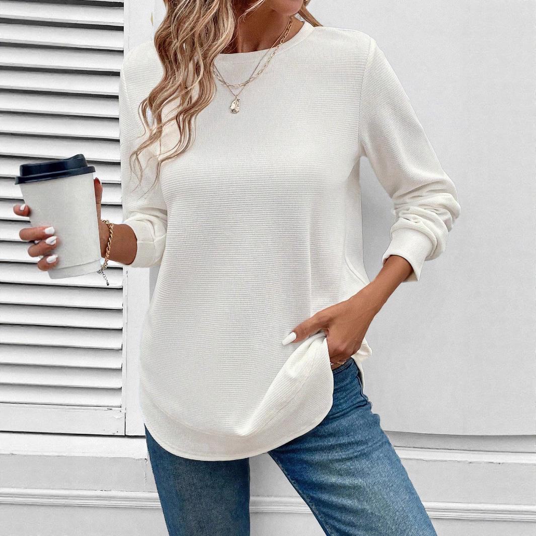 Women s Oversized Sweatshirt 2026 Fall Winter Solid Color Crewneck Long Sleeve Chic Casual S