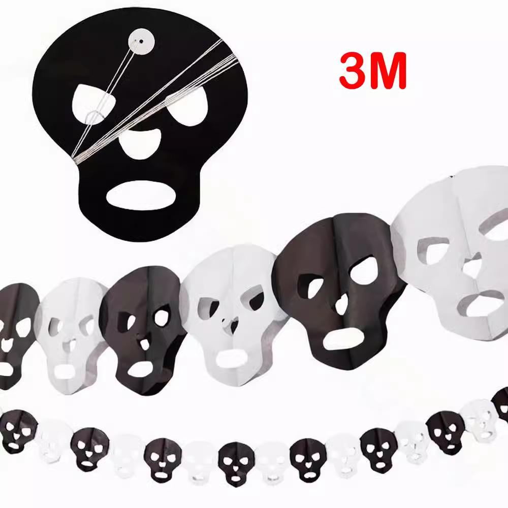 

Хэллоуин реквизит Паук тыква призрак летучие мыши бумажная гирлянда Хэллоуин украшения Гирлянда баннер бумажные помпоны товары для вечеринки