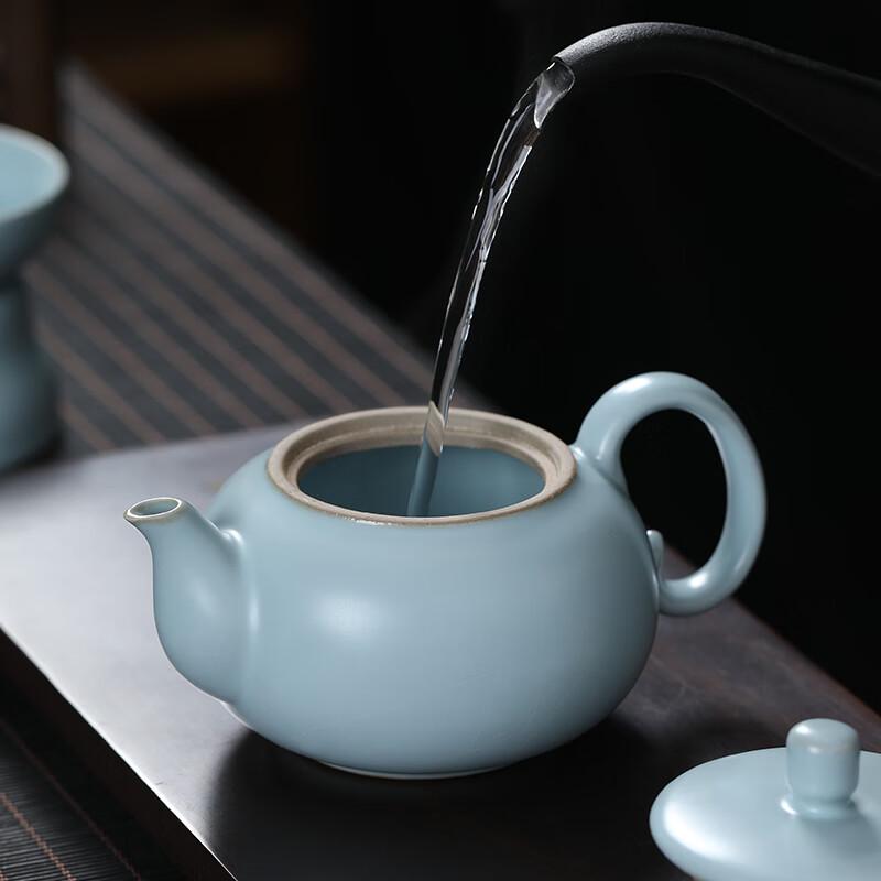 Ru Kiln Ceramic Gold Line Kung Fu Tea Set