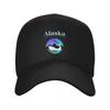 Alaska The Last Frontier Funny Alaska Northern Lights Orca Whale Baseball Cap Golf Hat Unisex For Women 2024 Unisex's