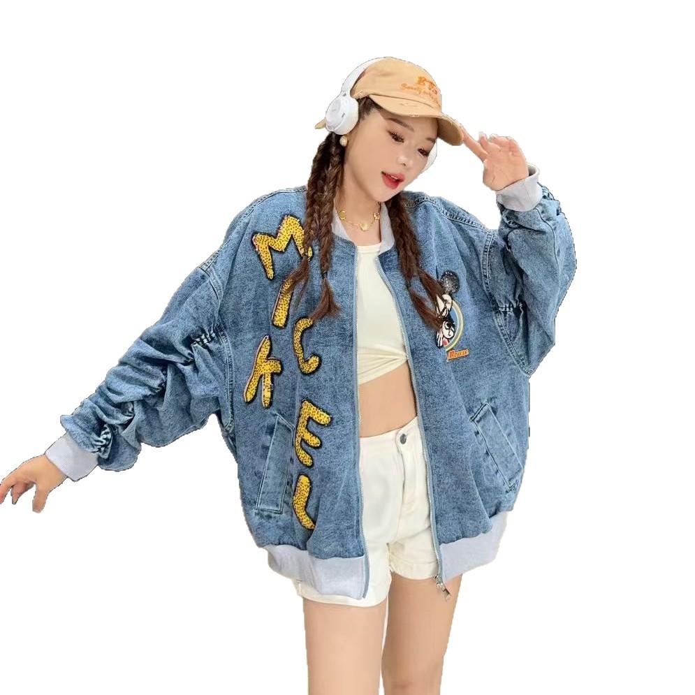 European trendy brand Mickey Sigongge baseball jacket women's spring loose design versatile jacket top
