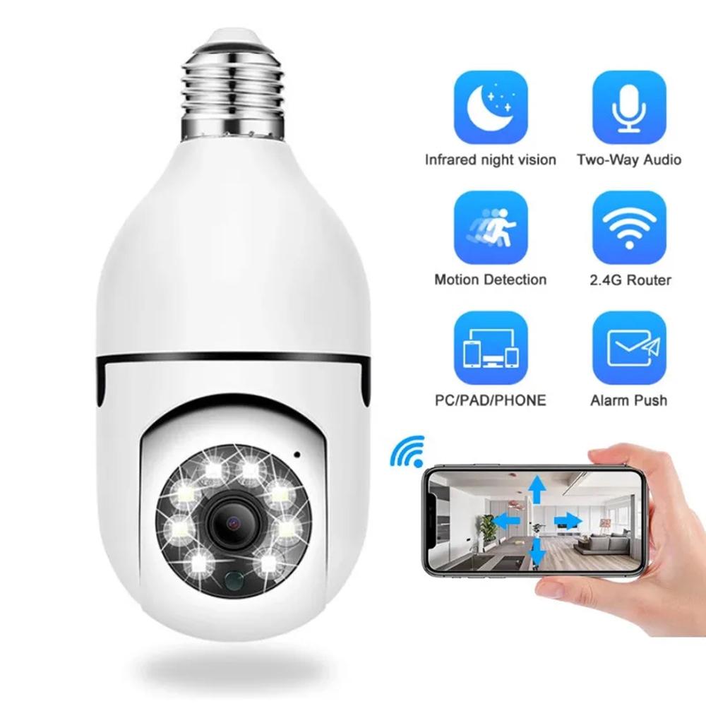 

Bulb E27 Surveillance Camera Full Color Night Vision Automatic Human Tracking Zoom Indoor Security Monitor Wifi Miini IP Camera