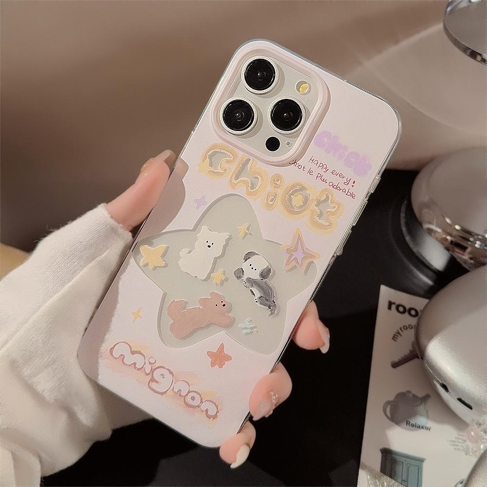 

Чехол для телефона с полой звездой и собакой на 11/12/13/14/15 7/8/SE 2020