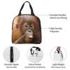 Gorilla Face Print Insulated Lunch Bag for Women Children Portable Food Boxes Thermal Lunch Box Tote