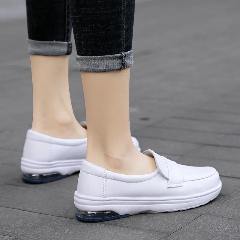 Pohodlné Měkké Bílé Baleríny Vzdušné Ležérní Tenisky Boty pro Ženy Protiskluzové Prodyšné Dámské Mokasíny Zapatos Mujer