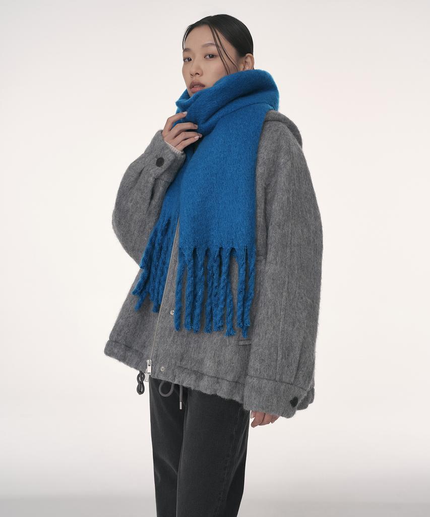 MUSINSA STANDARD Fluffy Bold Muffler [Blue]