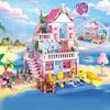 1 Änderung 2 Freunde Stadthaus Sommerurlaub Villa am Meer Wohnung Rutsche Bausteine Sets Figuren Spielzeug für Kinder Mädchen Geschenk