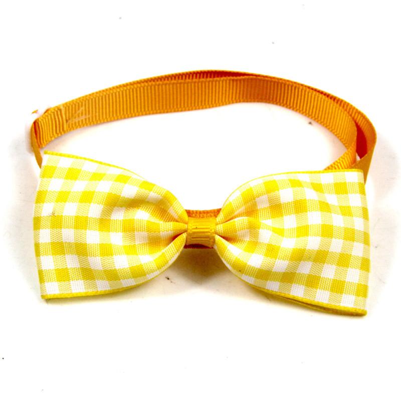 Cat Dog Collar Plaid Bow Tie Adjustable Neck Strap Cat Dog Grooming Pet Accessories