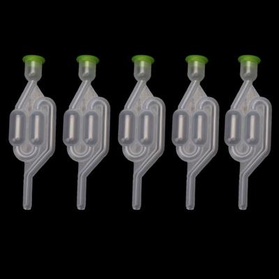 5 Pieces S-Shape Air Lock Twin Bubble Plastic Airlocks Homebrew Fermentation Wine for Valve Reusable Beer Making Tool