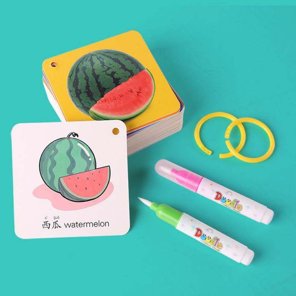 New Montessori Reusable Magic Water Drawing Book for Kids Coloring Picture Card Recognition Painting Board Educational Toys