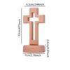Wood Cross Statue with Stand Holy Cross Tabletop Cross with Base Catholic Wood Cross Decor for Christmas Shelf Decoration