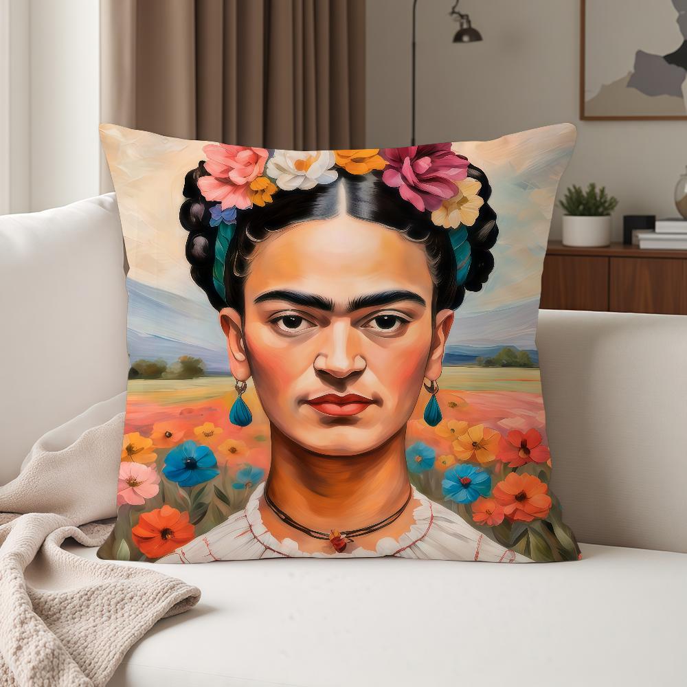 Tecknad F-Frida ART K-kahlo Kuddfodral Lämpligt för Sovrum Vardagsrum Bilar Heminredning