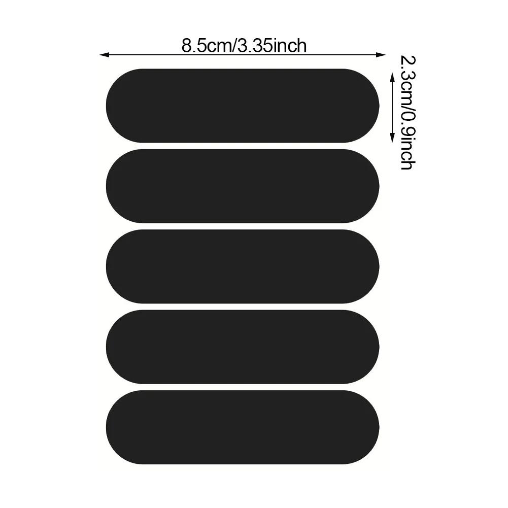 4/5/6 Stuks Reflecterende Motorfietsstickers Helmen Onzichtbaar Zwart Rechthoek Eenvoudig Effectief Auto Reflecterende Tape Voor Helmen Fietsen