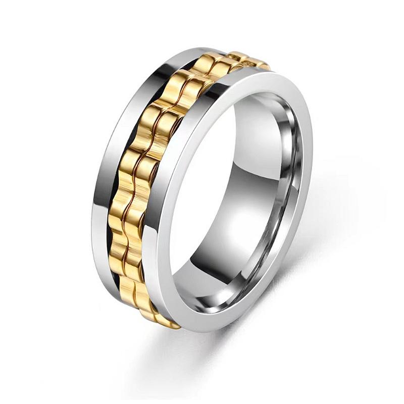 Titanium Steel Rotating Anxiety-Relief Ring - European & American Fashion Jewelry