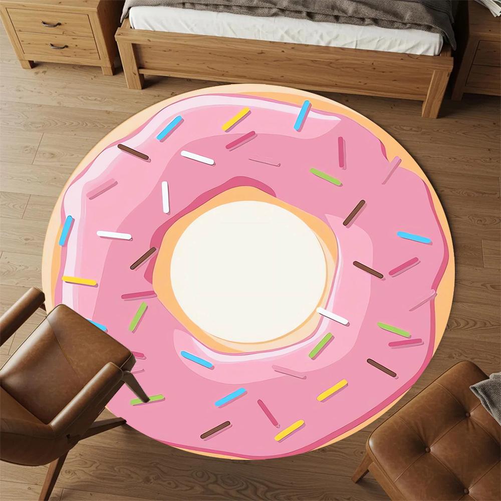 1pc Donut Round Chair mat Area Rug - Non-Slip, Floor Mat for Office, Bedroom, home decor Christmas Gift p0811302
