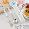 Girly Cat Paw Stainless Steel Cutlery Set - Chopsticks, Fork & Spoon