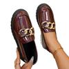 Platform spring new retro British style metal buckle small leather shoes single shoes