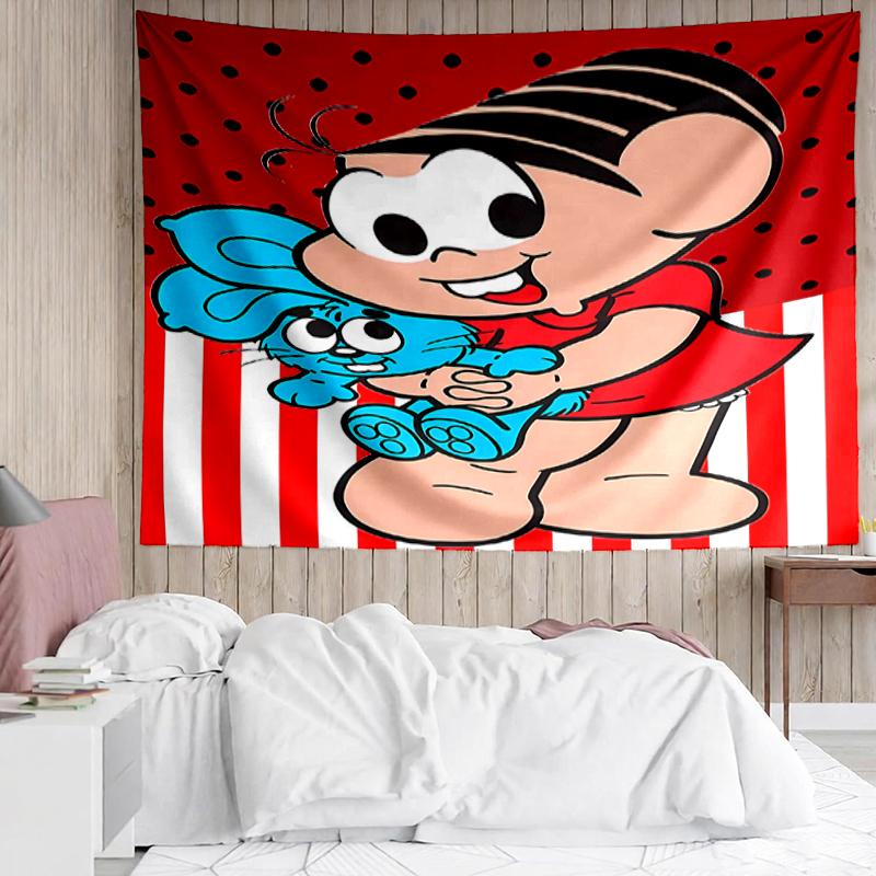 Turma-da-Mônica Print Tapestry, Backdrop, Easy Setup, Ideal for Bedroom, Office & Living Room, with Aesthetic Wall Hanging Decor.