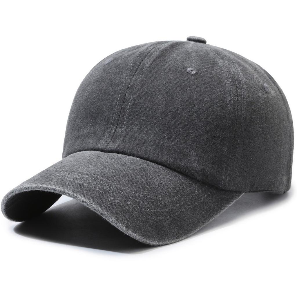 Processed Pure Color Washed Baseball Cap for Men and Women, Same Style Fashioneasiest for Match Small Single Processing Large Head Circumference