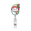 Christmas Badge Holder Sturdy Glitter Acrylic Badge Reel Pink Santa Badge Holder Funny For Hospitals Office Exhibitions