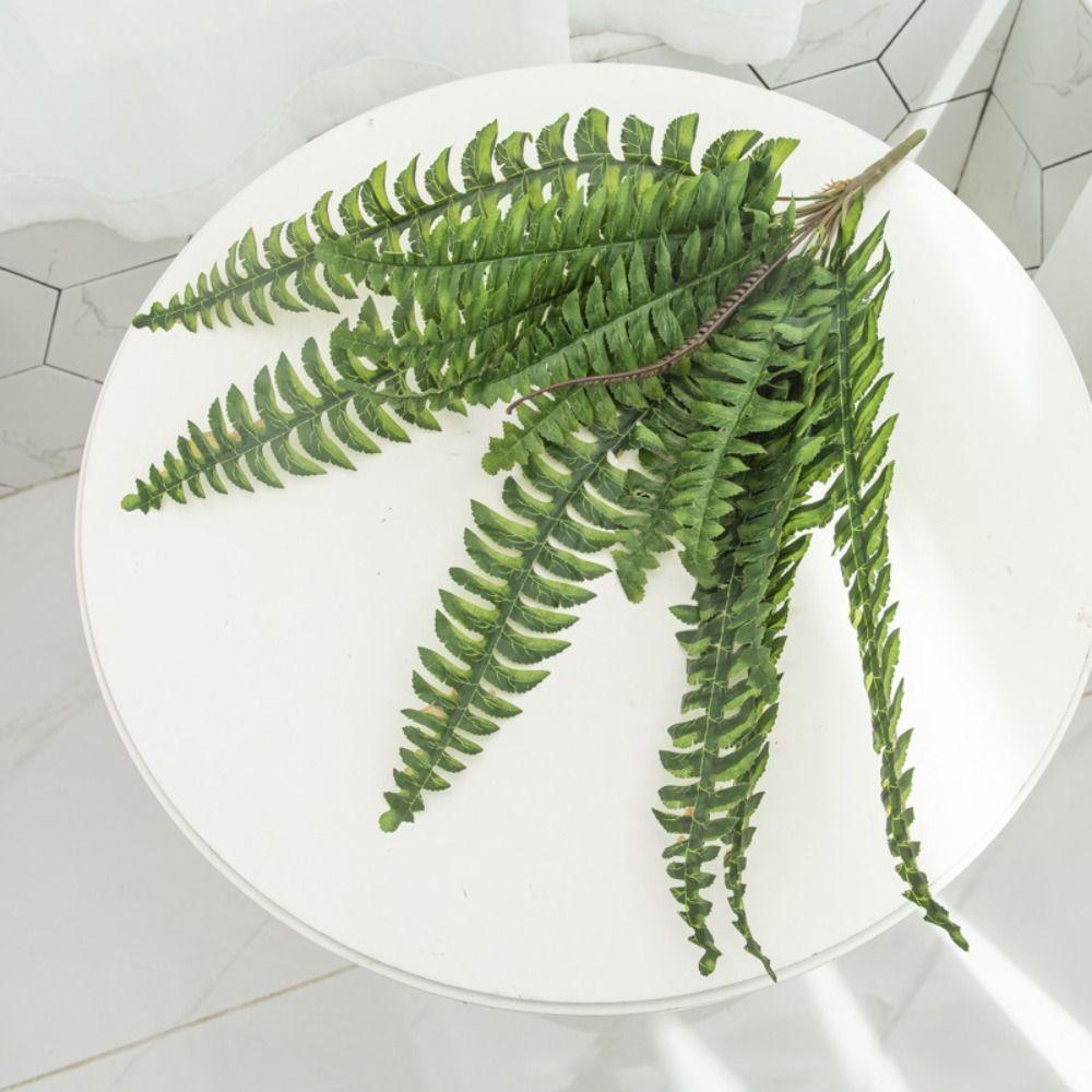 Durable 16 Leaves Artificial Persian Leaves Real Touch 43cm Fake Boston Fern Leaves Green Large Fake Fern Plant Wall Decoration