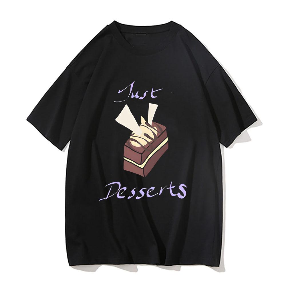 

Humorous Just Dessert Graphic Printing T-shirt Summer Men Cotton Short Sleeved Tee-shirt Comfortable Women Round Neck Tshirt ... S разноцветный