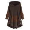 Women's Loose Plush Solid Color Long-sleeved Hooded Sweatshirt