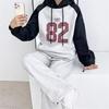 New Arrivals Open Run Women Loose FiT Color Block Hoodie Fleece SweaTshirT And T