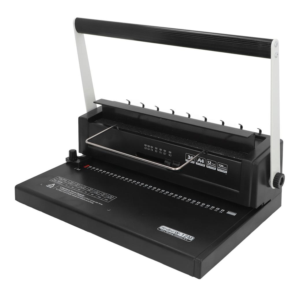 Mașină de legat Liant cu sârmă spiralată 34 găuri pătrate Perforare 12 coli 80 g Legare 120 coli pentru A