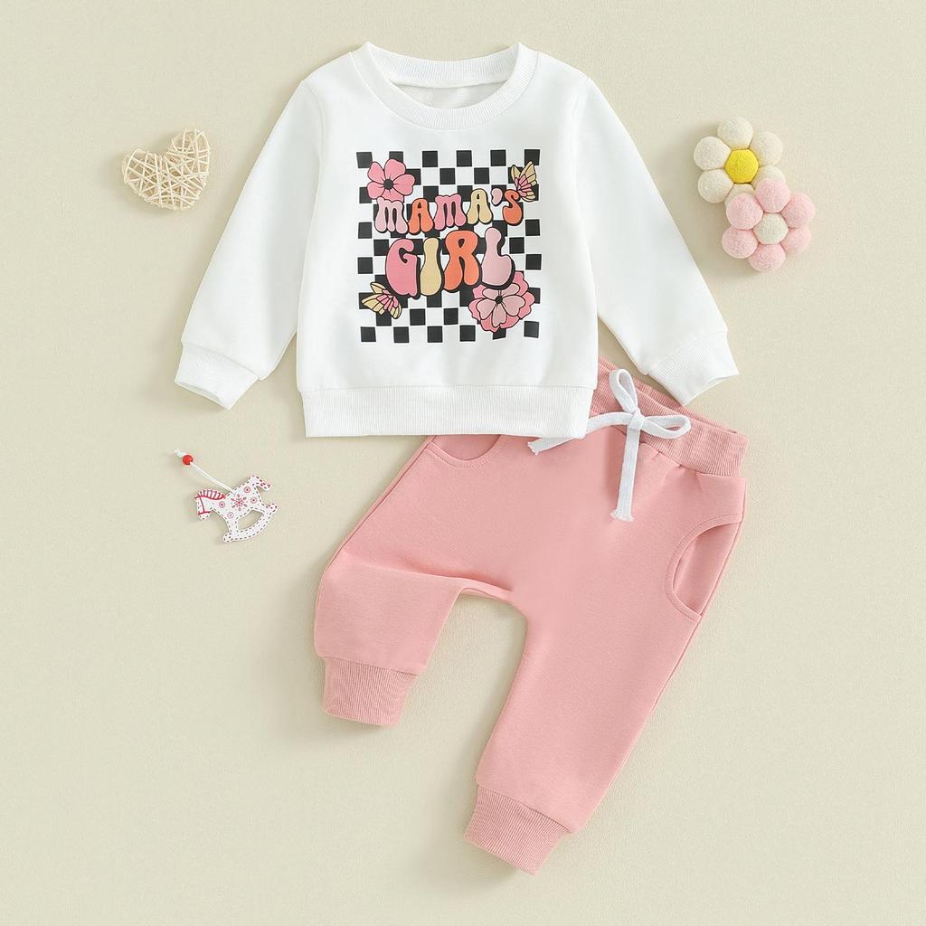 Batole Dětské Oblečení pro holčičku 6M 12M 18M 24M 3Y Svetr s dlouhým rukávem Mikina Strečové Jogger Kalhoty Kojenecký podzimní outfit