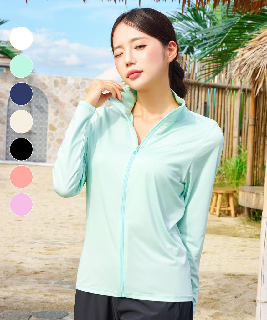 Helingbon Wonder Women'S Multi Active Rash Guard Zip-Up (9 Colors) / Rc903W (Type A)